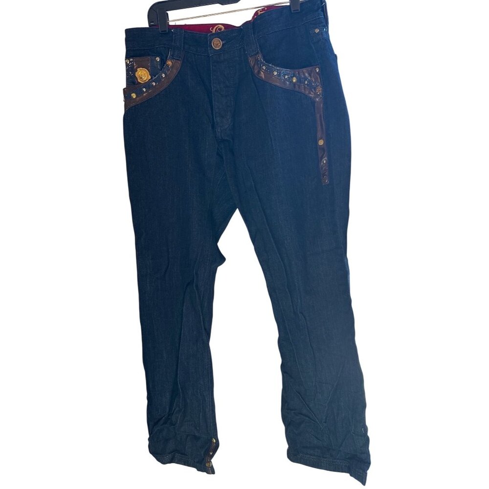 Crown Holder Men's Jeans 36 x 34 Embroidered Back Pockets